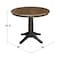 International Concepts Round 36 in Round Top Pedestal Table, 28.9 inH, Hickory/Washed Coal, 36 W, 36 L, 29.9 in H, Wood K45-36RT-27B - alternate 5